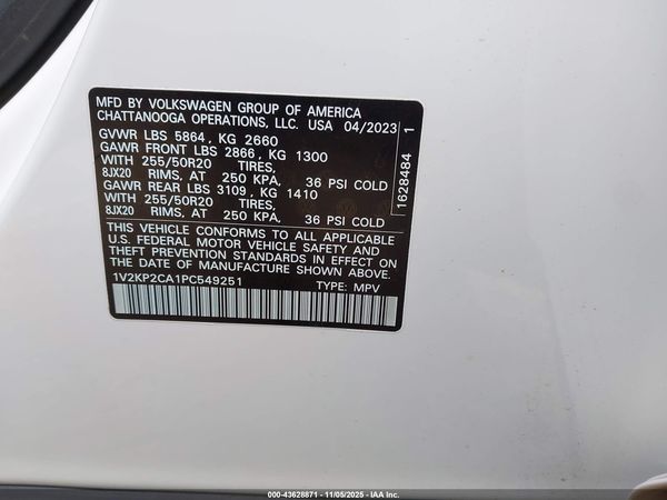 2023 VOLKSWAGEN ATLAS 2.0T SE W/TECHNOLOGY — I9