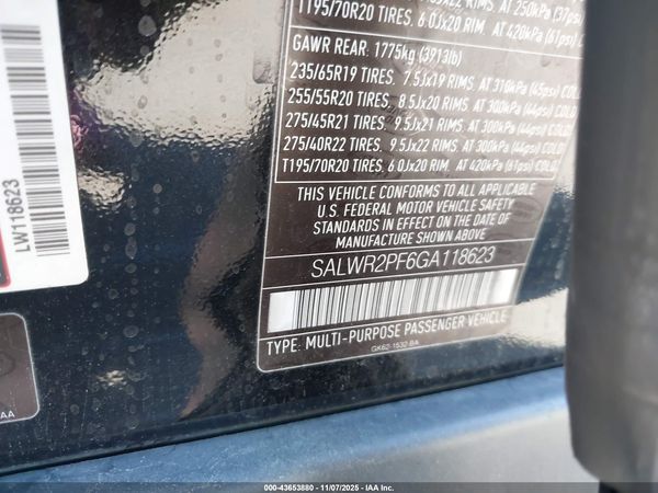 2016 LAND ROVER RANGE ROVER SPORT 3.0L V6 SUPERCHARGED HSE