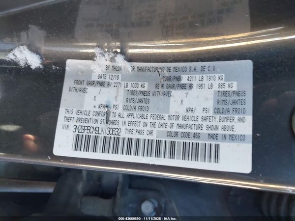 2020 MAZDA MAZDA3 SELECT PACKAGE