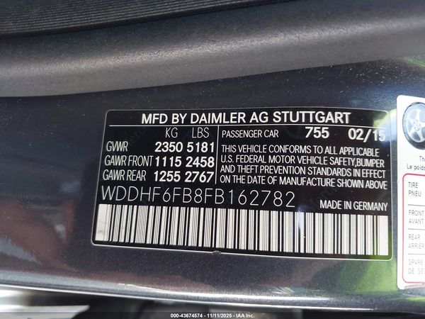 2015 MERCEDES-BENZ E 400 E400