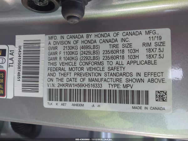 2019 HONDA CR-V EX