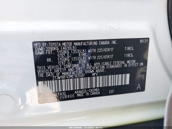 2021 TOYOTA RAV4 XLE