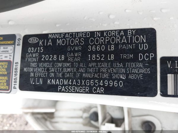 2016 KIA RIO LX