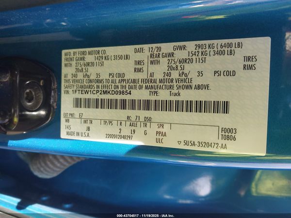 2021 FORD F-150 XL