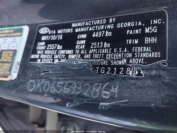 2016 KIA OPTIMA LX