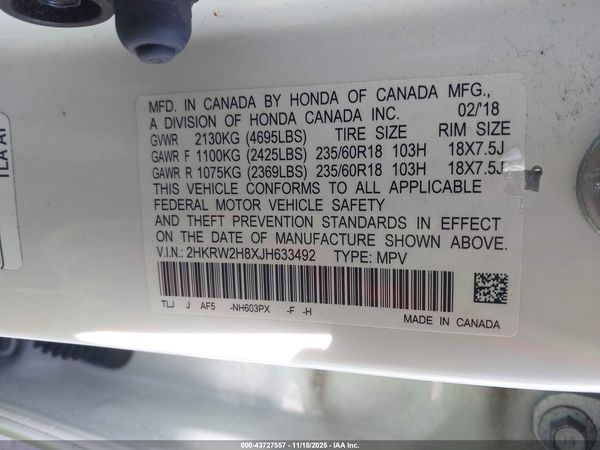 2018 HONDA CR-V EX-L/EX-L NAVI