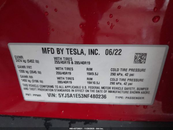 2022 TESLA MODEL S