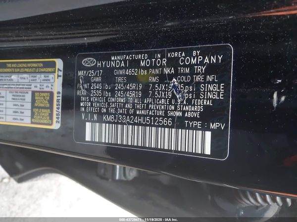 2017 HYUNDAI TUCSON LIMITED
