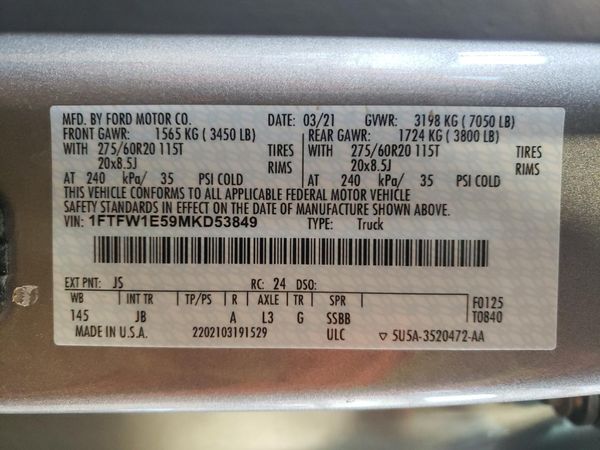 2021 FORD F150