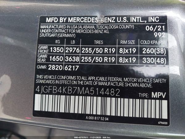 2021 MERCEDES-BENZ GLE 350 4MATIC