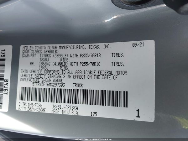 2021 TOYOTA TUNDRA SR5
