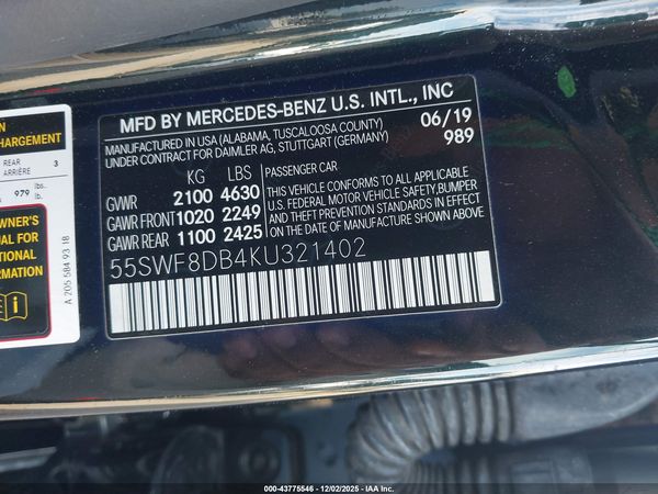 2019 MERCEDES-BENZ C 300 C300