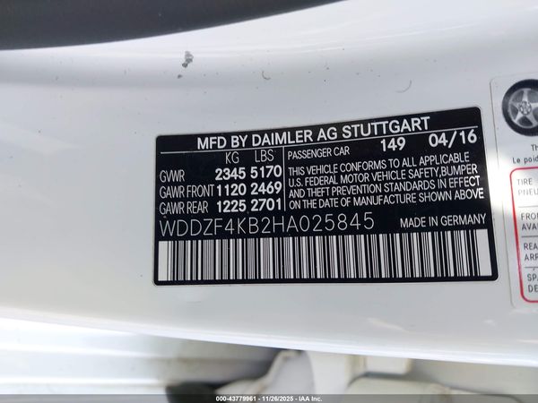 2017 MERCEDES-BENZ E 300 4MATIC