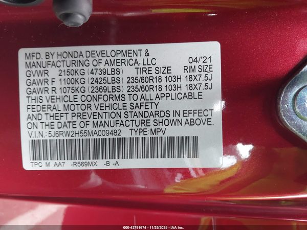 2021 HONDA CR-V AWD EX
