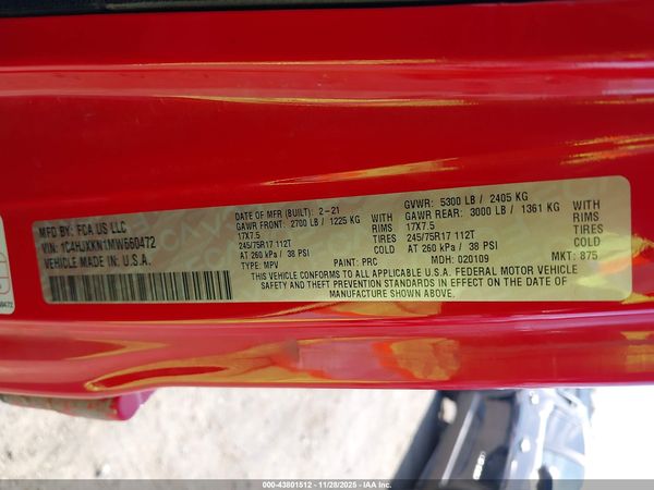 2021 JEEP WRANGLER UNLIMITED SPORT RHD 4X4