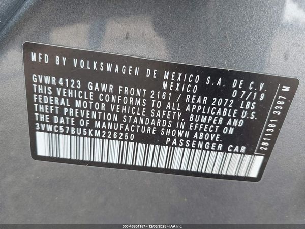 2019 VOLKSWAGEN JETTA — I9