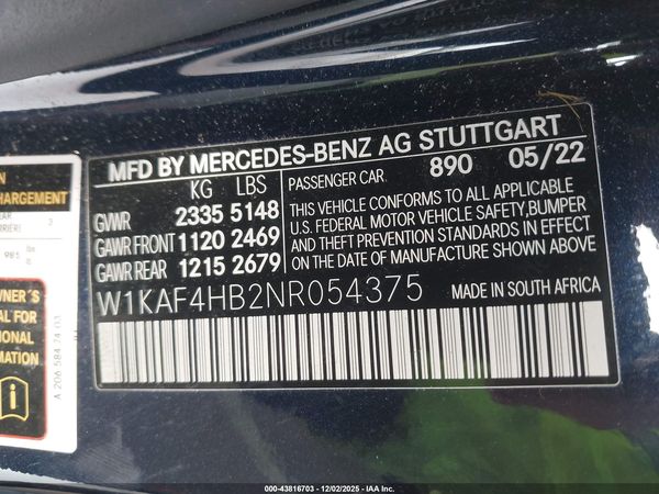 2022 MERCEDES-BENZ C 300 4MATIC