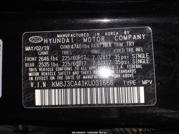 2019 HYUNDAI TUCSON VALUE