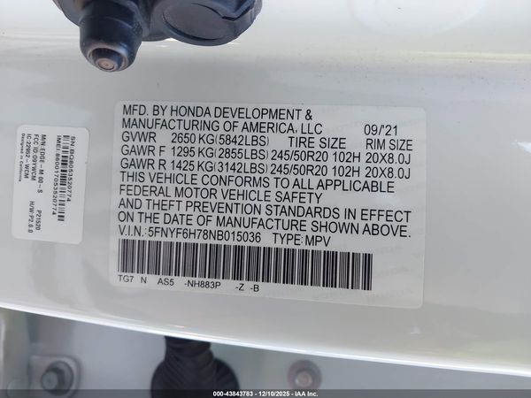 2022 HONDA PILOT AWD BLACK EDITION