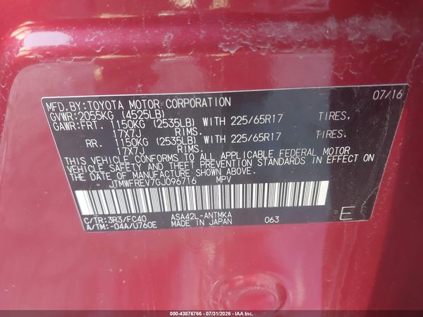 2016 TOYOTA RAV4 XLE