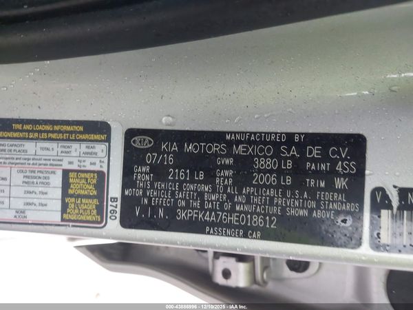 2017 KIA FORTE LX