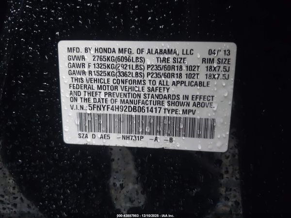 2013 HONDA PILOT TOURING