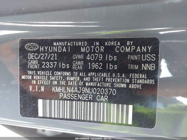 2022 HYUNDAI ELANTRA HYBRID LIMITED
