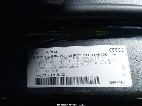2019 AUDI A7 55 PREMIUM