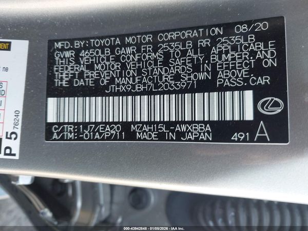 2020 LEXUS UX 250H 250h Base