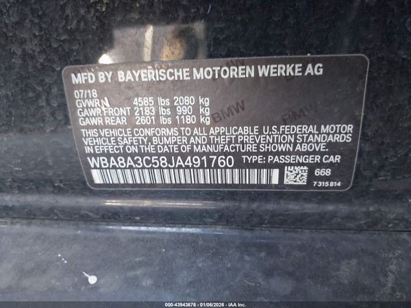 2018 BMW 320I XDRIVE