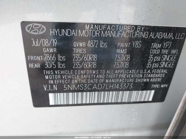 2020 HYUNDAI SANTA FE SEL
