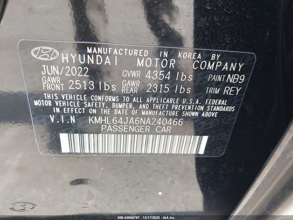 2022 HYUNDAI SONATA SEL