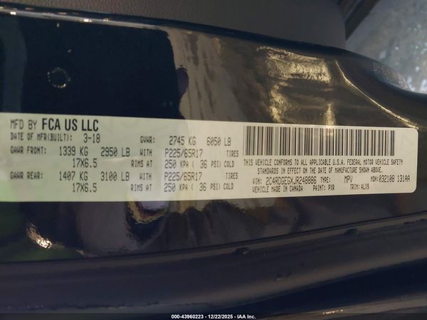 2018 DODGE GRAND CARAVAN GT