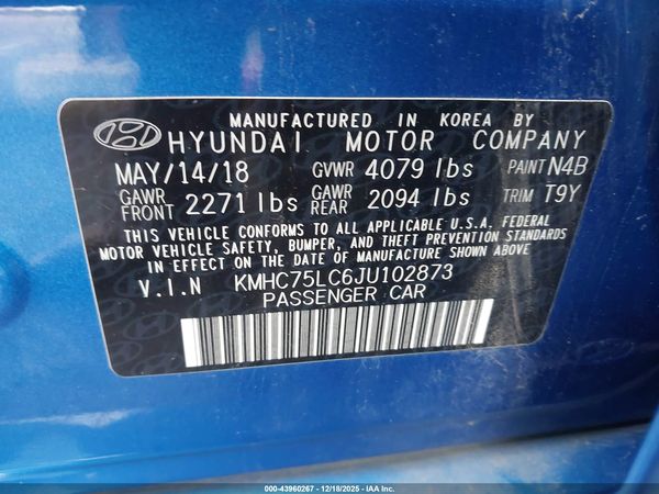 2018 HYUNDAI IONIQ HYBRID SEL