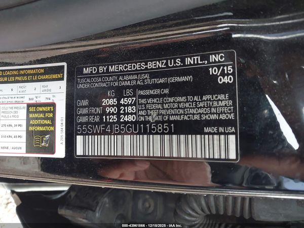 2016 MERCEDES-BENZ C 300 C300