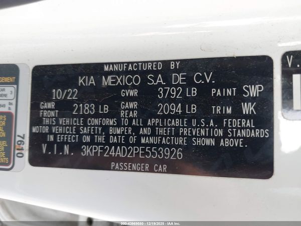 2023 KIA FORTE LXS