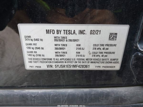 2021 TESLA MODEL S