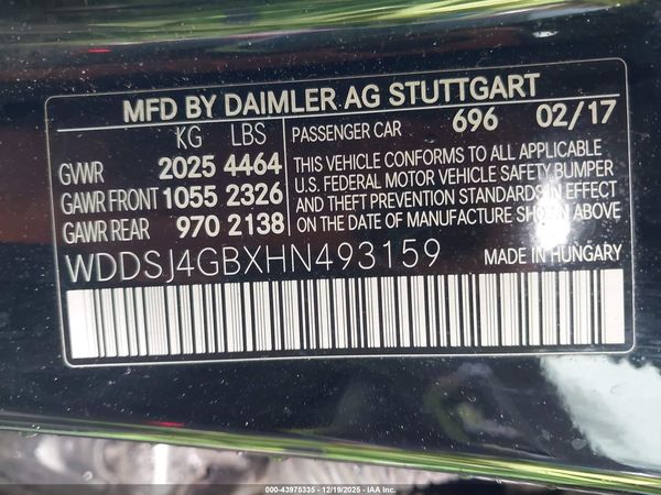 2017 MERCEDES-BENZ CLA 250 4MATIC