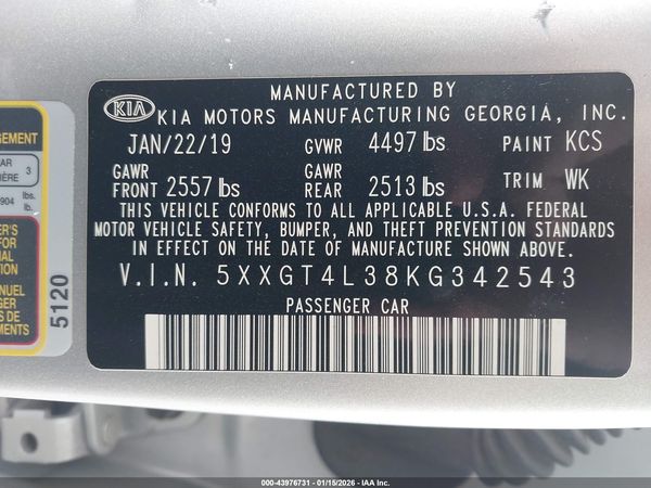 2019 KIA OPTIMA LX