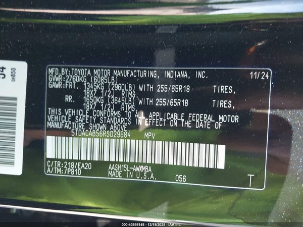 2024 TOYOTA GRAND HIGHLANDER HYBRID XLE