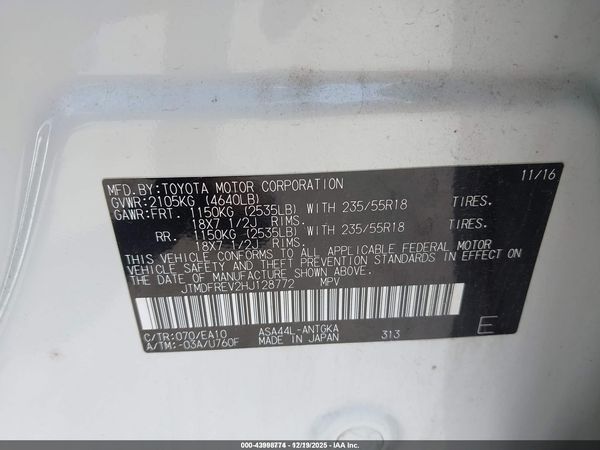 2017 TOYOTA RAV4 LIMITED