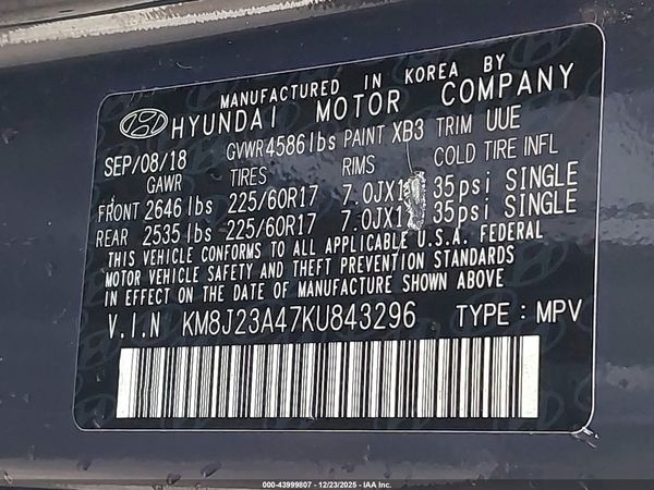 2019 HYUNDAI TUCSON SE