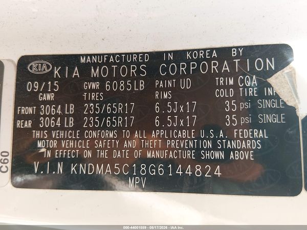 2016 KIA SEDONA L