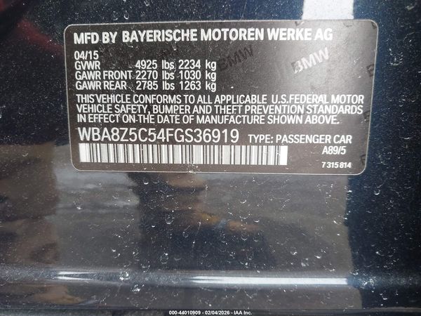 2015 BMW 328I GRAN TURISMO XDRIVE