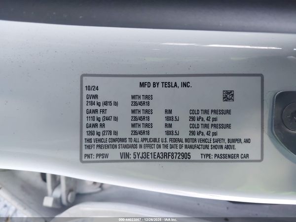 2024 TESLA MODEL 3