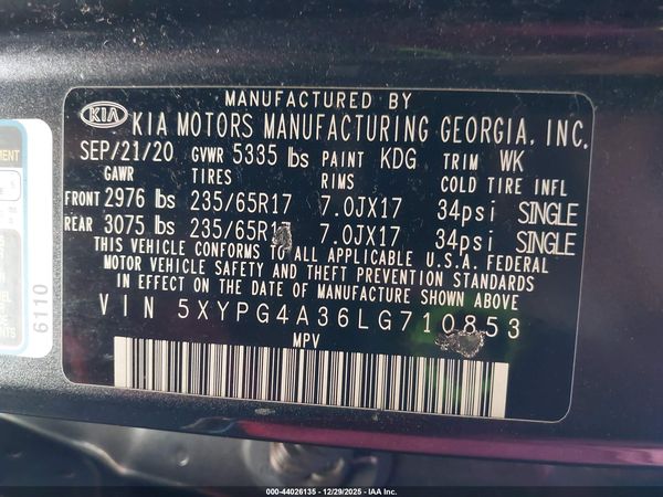 2020 KIA SORENTO 2.4L LX