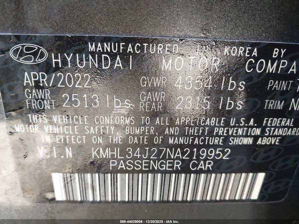 2022 HYUNDAI SONATA LIMITED