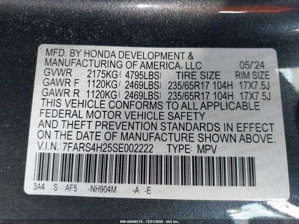 2025 HONDA CR-V LX AWD
