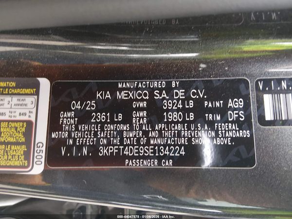2025 KIA K4 LXS