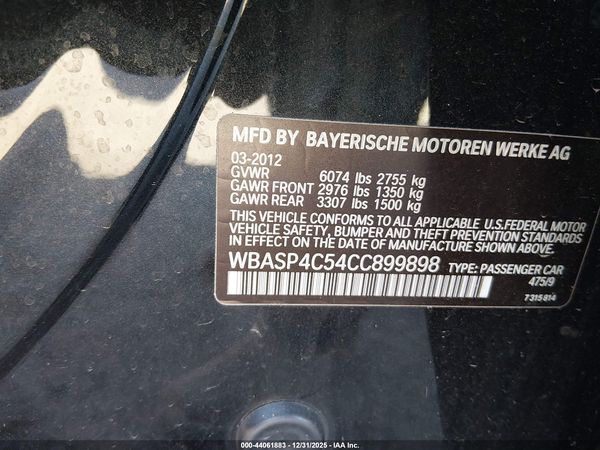2012 BMW 550I GRAN TURISMO XDRIVE